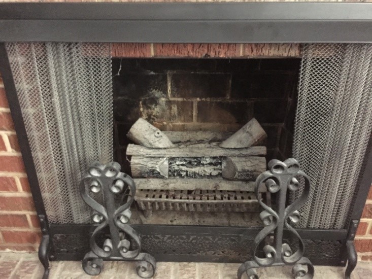 damaged fireplace