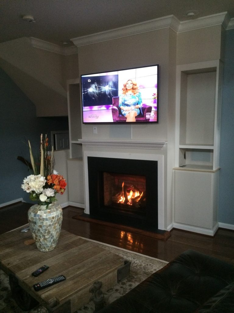 installed fireplace