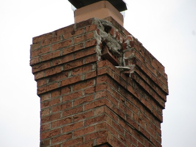 spalling chimney mortar