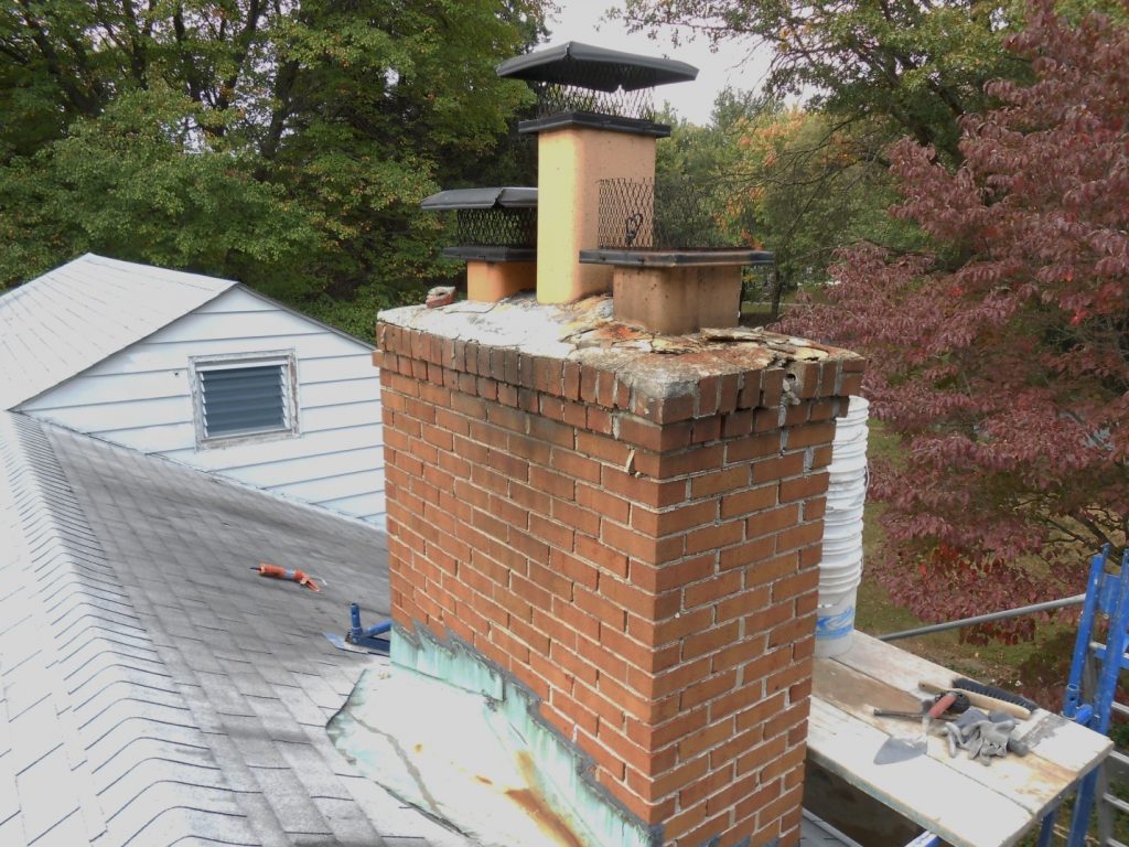 chimney with damaged crown