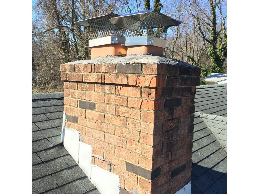 chimney damaged by water