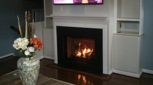 wood fireplace insert installed in Howard County