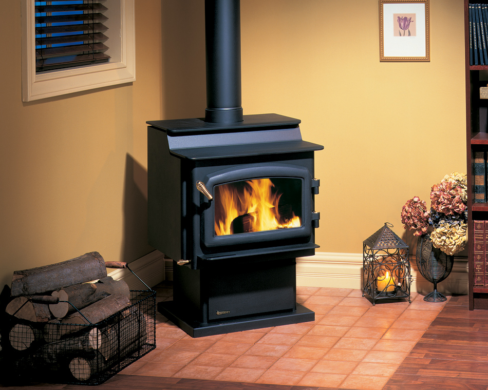 installed free standing wood stove