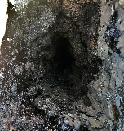 chimney with creosote buildup