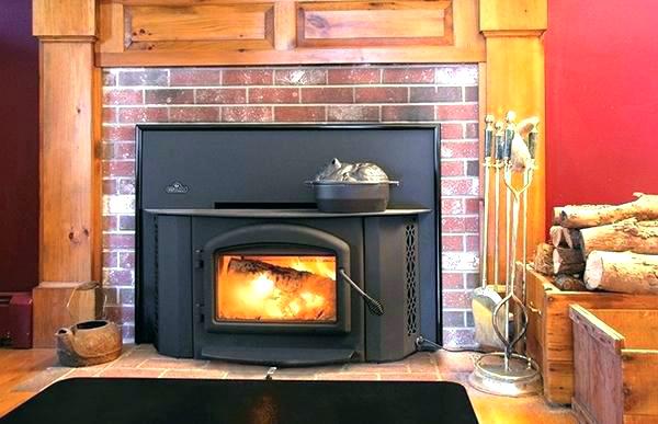 wood fireplace insert installed