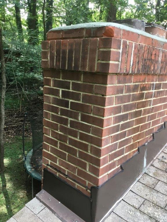 repaired chimney flashing