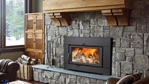 Wood burning fireplace Insert with veneers