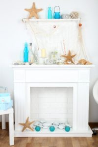 beach themed mantel decorations