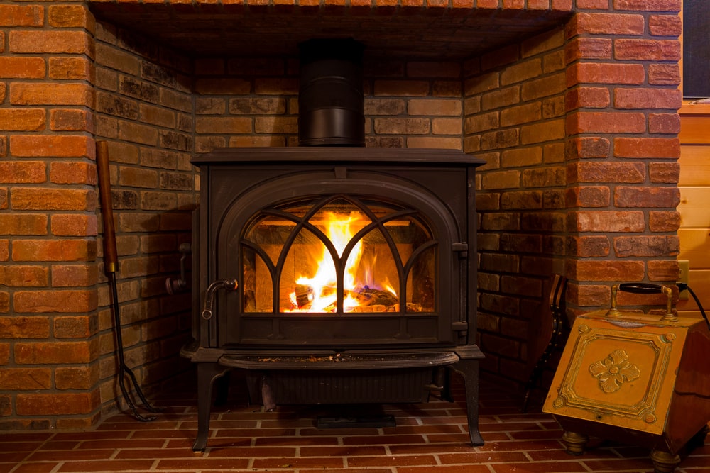 free standing wood burning stove