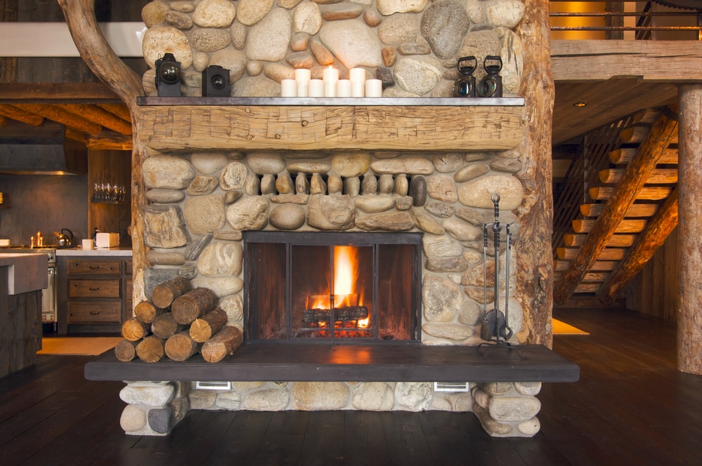 wood burning fireplace installed