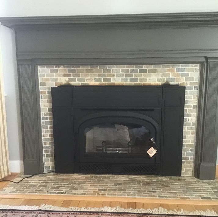 wood fireplace installed